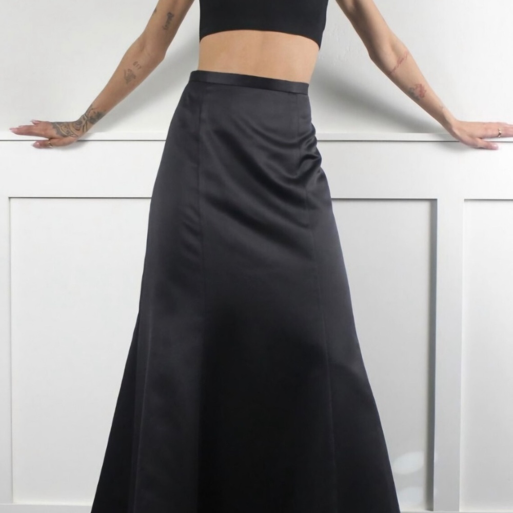 Alfred Angelo Full Black Formal A-Line Maxi Skirt Size 7/8